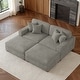 preview thumbnail 84 of 131, Oversized Chenille Modular Sectional Sofa Conversation Set with 2 Ottomans Grey/4 Piece