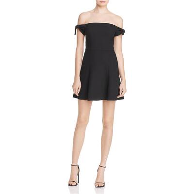 French Connection Womens Ties Fit & Flare Dress, Black, 0