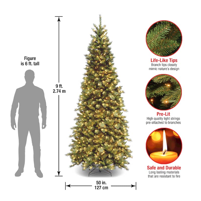 National Tree Company 9 ft. Tiffany Slim Fir with 700 Clear Lights