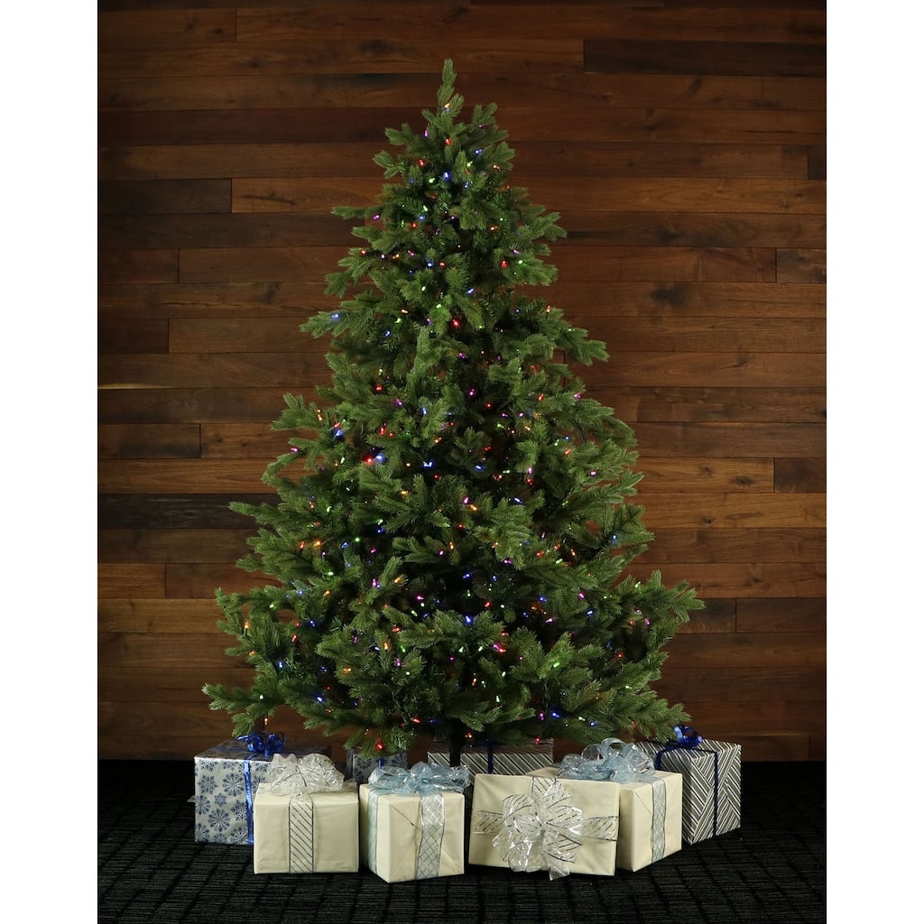 Fraser Hill Farmt Foxtail Pine 7.5-foot Christmas Tree with Multicolor LED String Lighting