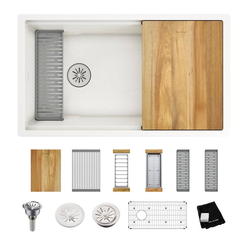 Elkay ELXRU13322W Quartz Luxe 33" Undermount Single Basin Quartz
