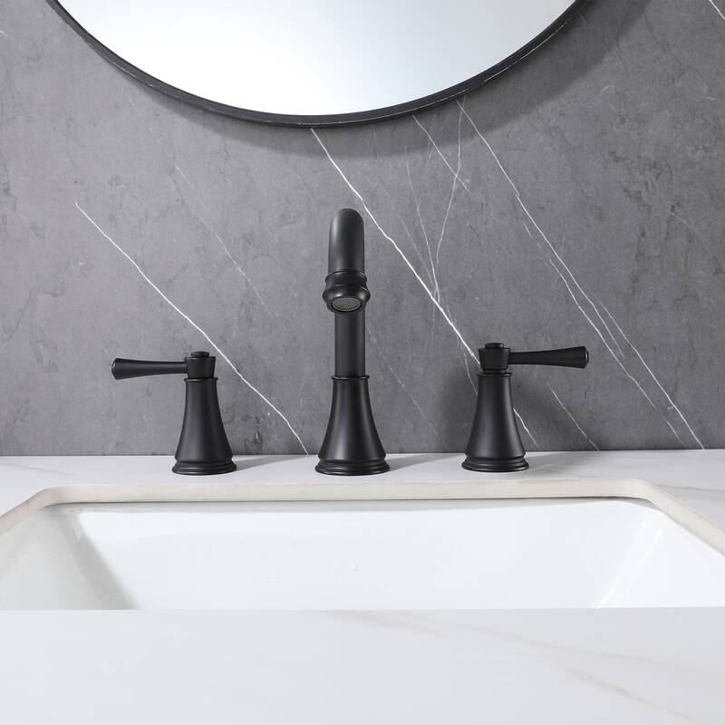 Solid Brass Widespread 2-Handles Bathroom Faucet