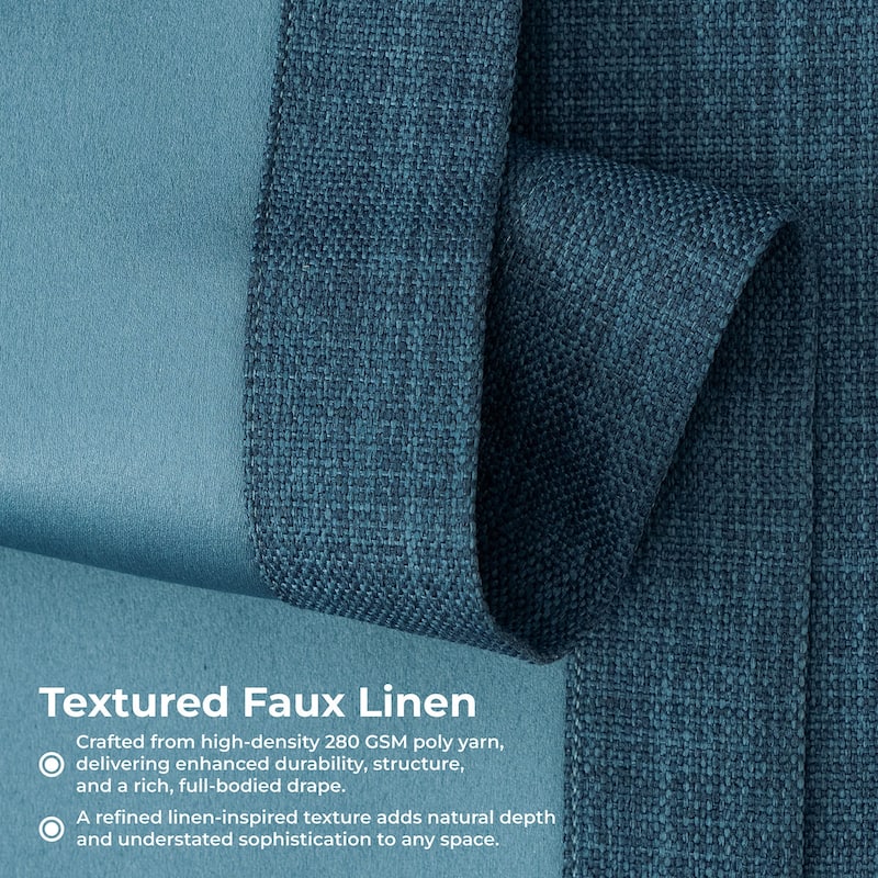 Exclusive Fabrics Textured Faux Linen Extra Wide Curtains Rod Pocket Single Panel (1 Panel)