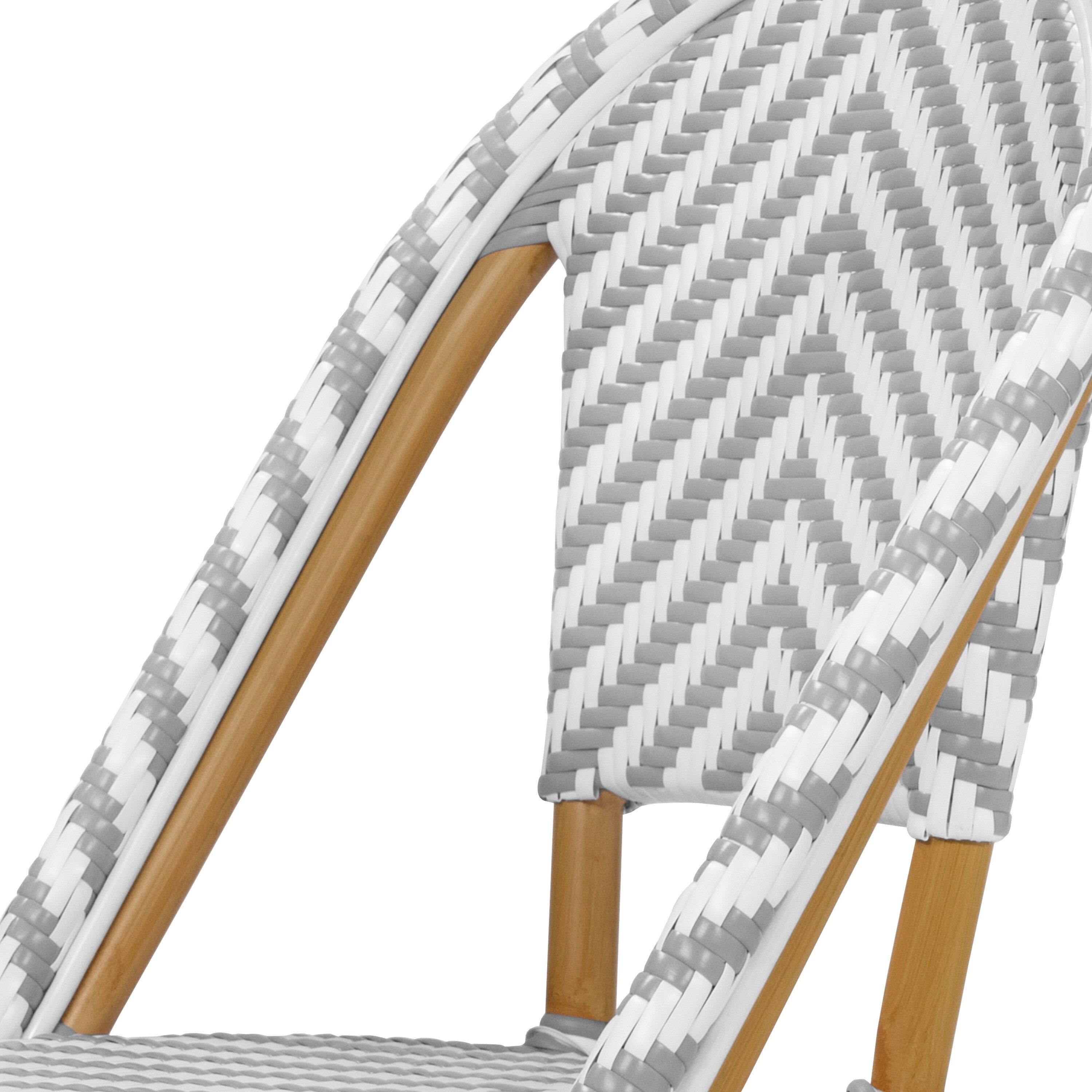 Irene French Chevron Wicker Patio Dining Chairs by Furniture-image