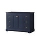 preview thumbnail 16 of 17, Wyndham Collection Avery 48" Single Free Standing Vanity Cabinet Only Dark Blue / Brushed Gold Hardware