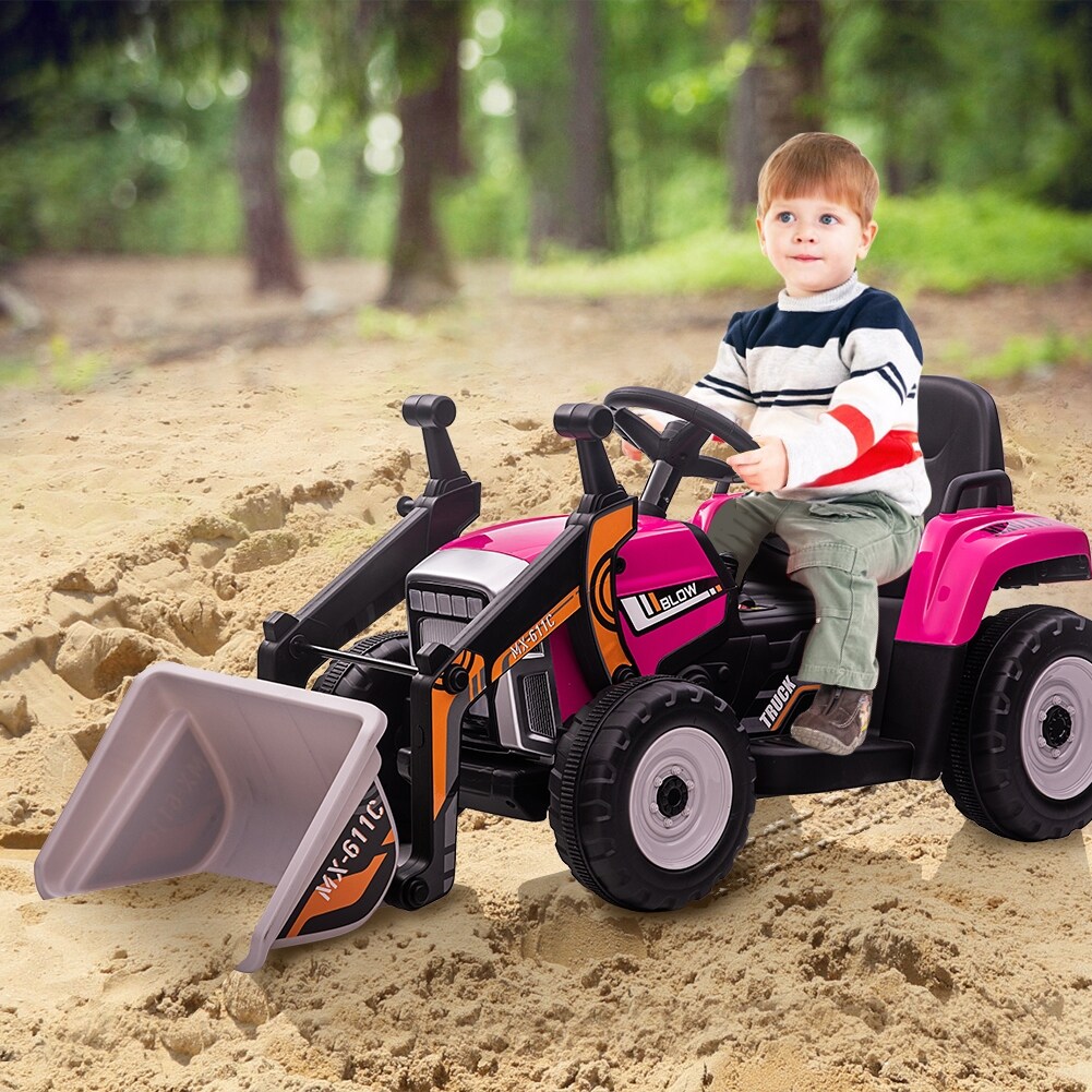 pink ride on digger