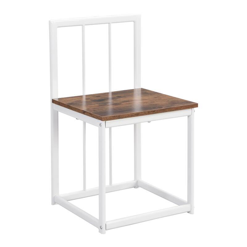7-Piece Compact Dining Set for 6 with Faux Marble Table and Stylish Metal Frame Chairs, 55-Inch