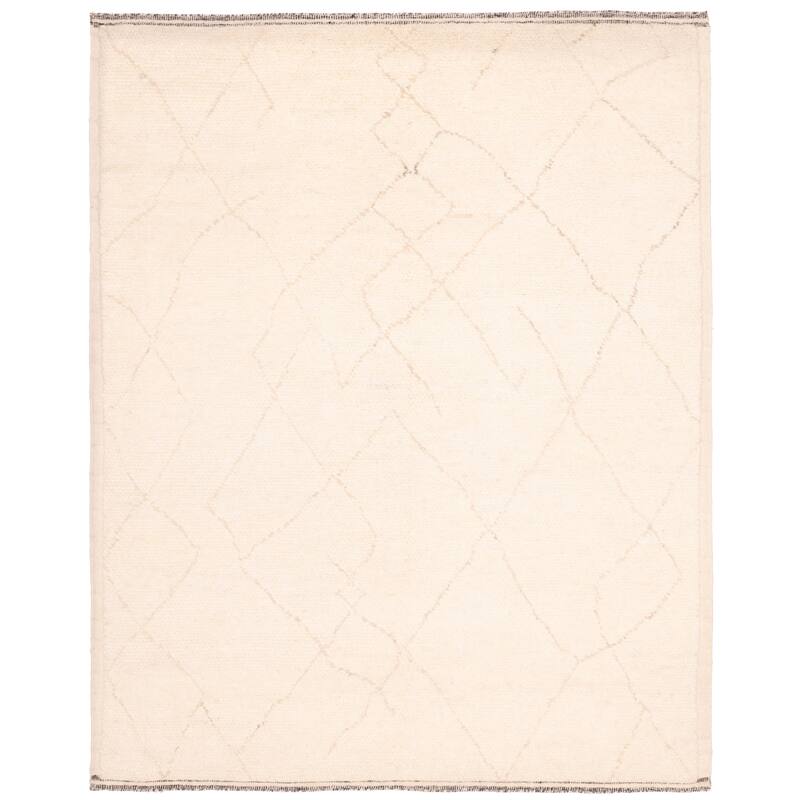 ECARPETGALLERY Hand-knotted Looma Cream Wool Rug - 8'1 x 10'3