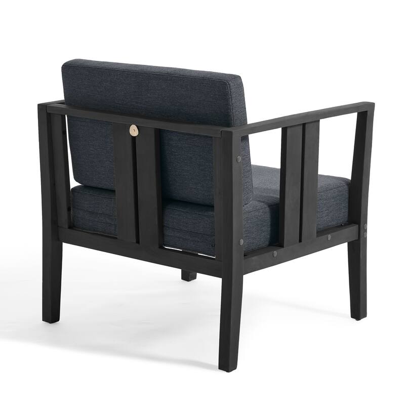 Uixe 3-piece Teak Solid Wood Outdoor Arm Chairs with Side Table Set