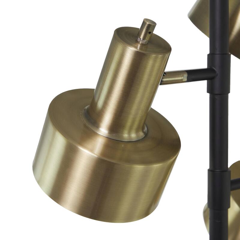 Metal Floor Lamp with Rotating Shades - Gold - Roche River Decor - 11"W x 20"L x 67"H