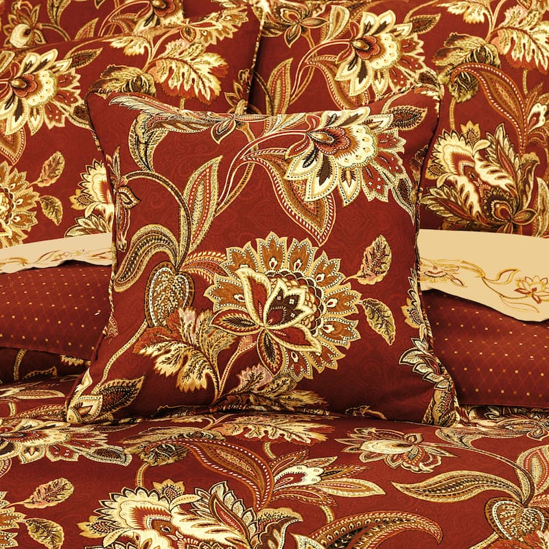 Royal Court Montecito Red 16" Square Decorative Throw Pillow - Accent - Polyester - Red