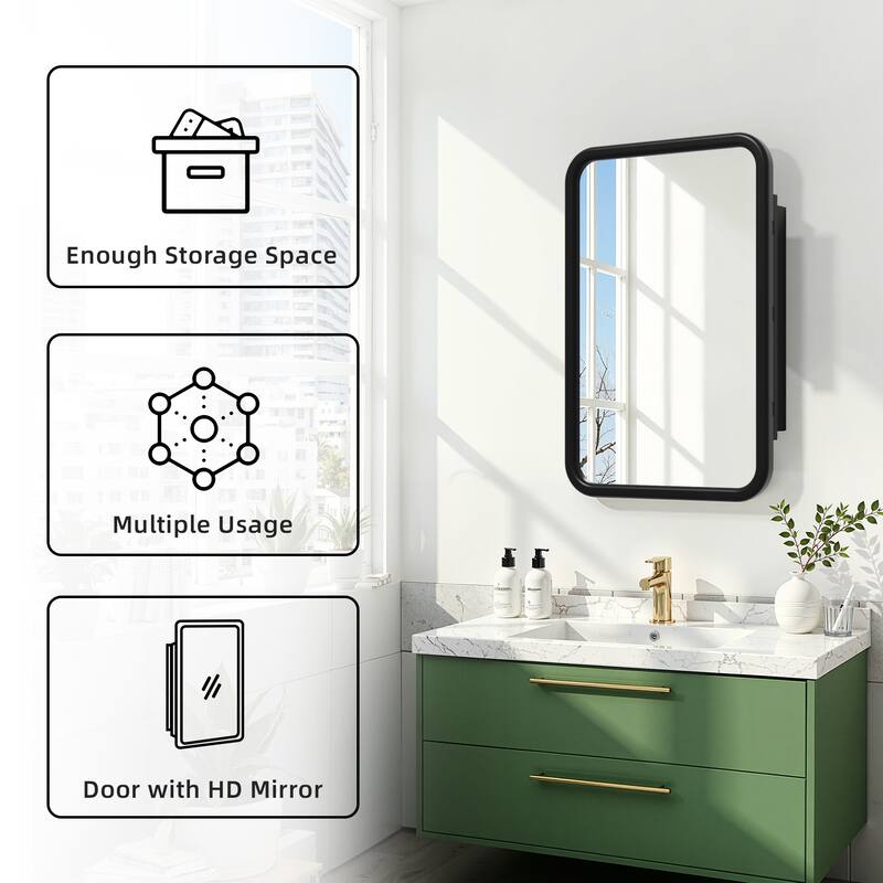 Dovelina Medicine Cabinet Wall-Mounted Cabinet with Magnetic Doors - 29.9*19.7