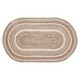 preview thumbnail 2 of 1, Natural & Creme Jute Rug Oval w/ Pad 48x72 - 3'6"