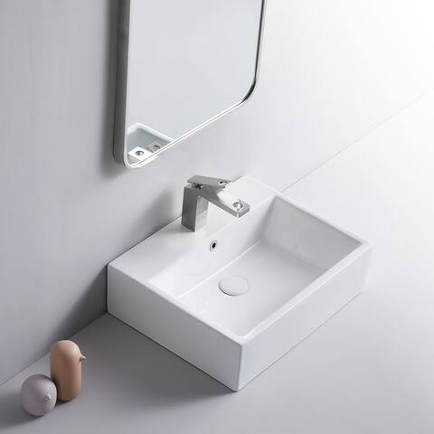 Eridanus Muro 17" Square Wall-Mounted Bathroom Sink Wash Basin