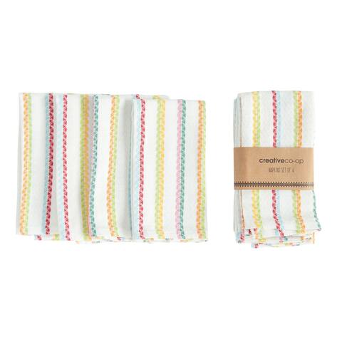 Multicolor Striped Cotton Woven Napkins (Set of 4)