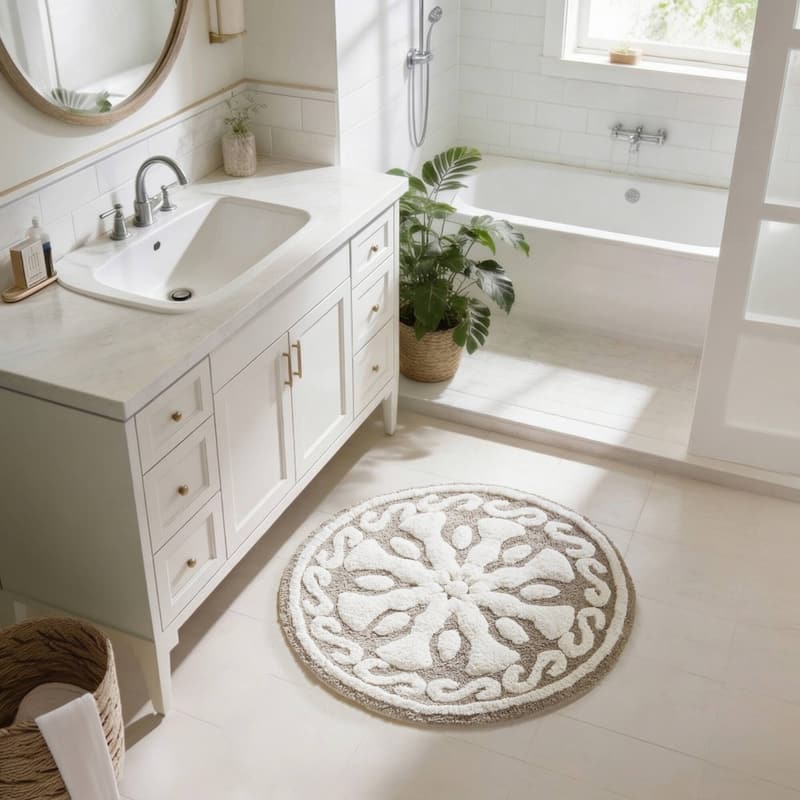 Madison Park Marrakesh Medallion Cotton Tufted Bath Rug