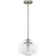 preview thumbnail 3 of 6, Eslinger 1-Light Brushed Nickel Mini Pendant