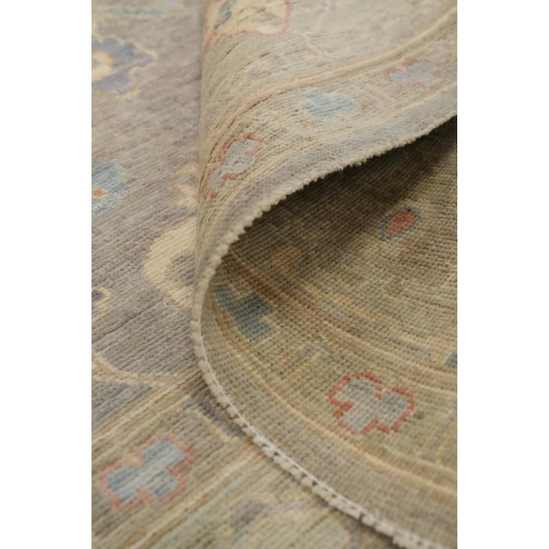 Hand Knotted Oriental 100% Wool Carpet Transitional All-Over Greys & Charcoal Oushak Area Rug - 10' 0'' X 8' 0''