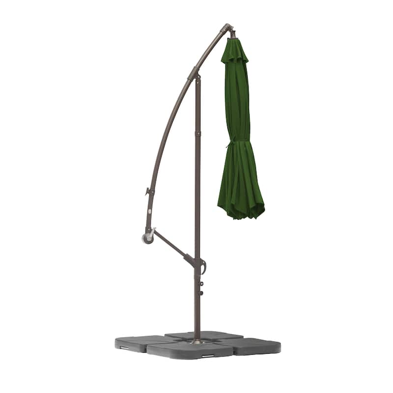 Steele 10-ft. Offset Patio Umbrella with Weight Base Stand