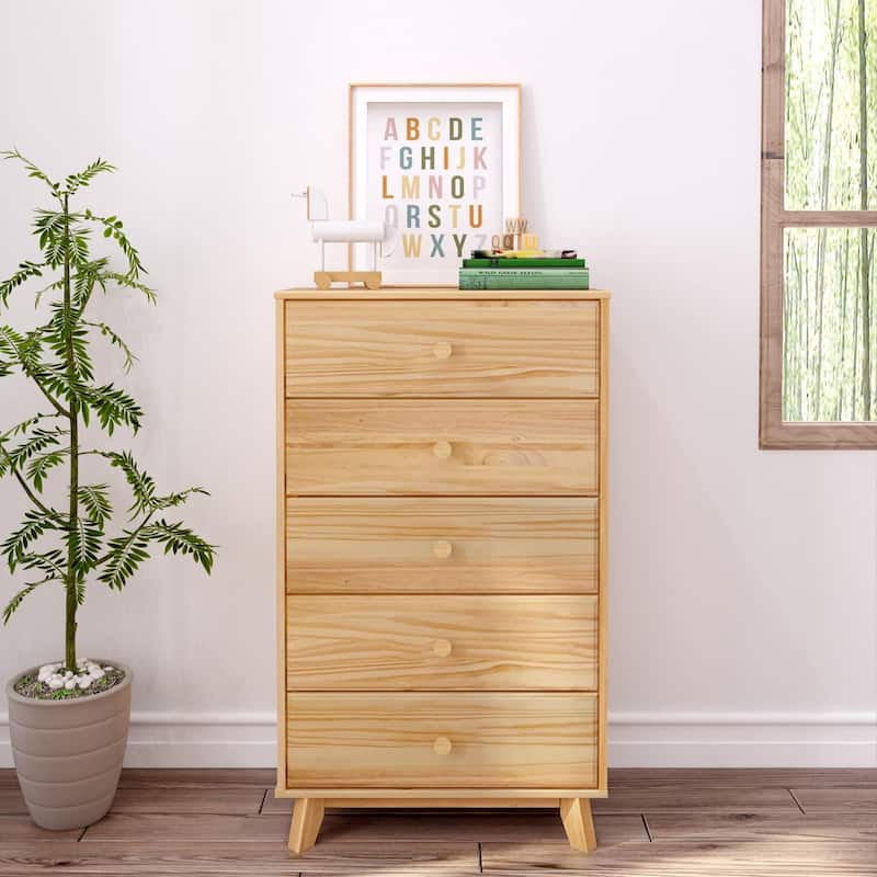 Max and Lily Classic Solid Wood 5-Drawer Dresser