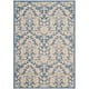 SAFAVIEH Courtyard Bettylou Indoor/ Outdoor Damask Area Rug - 5'3" x 7'7" - Blue/Natural