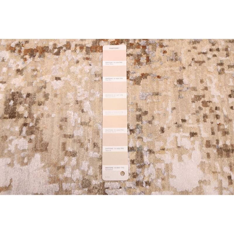 ECARPETGALLERY Hand-knotted Legacy Beige Silk, Wool Rug - 2'6 x 10'2