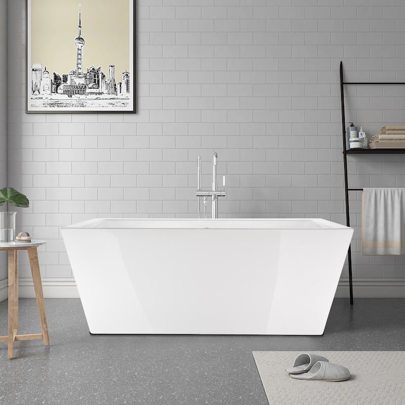 Vanity Art 67" Acrylic Freestanding Soaking Bathtub