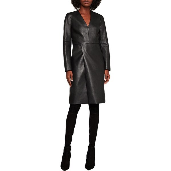 bcbg faux leather dress