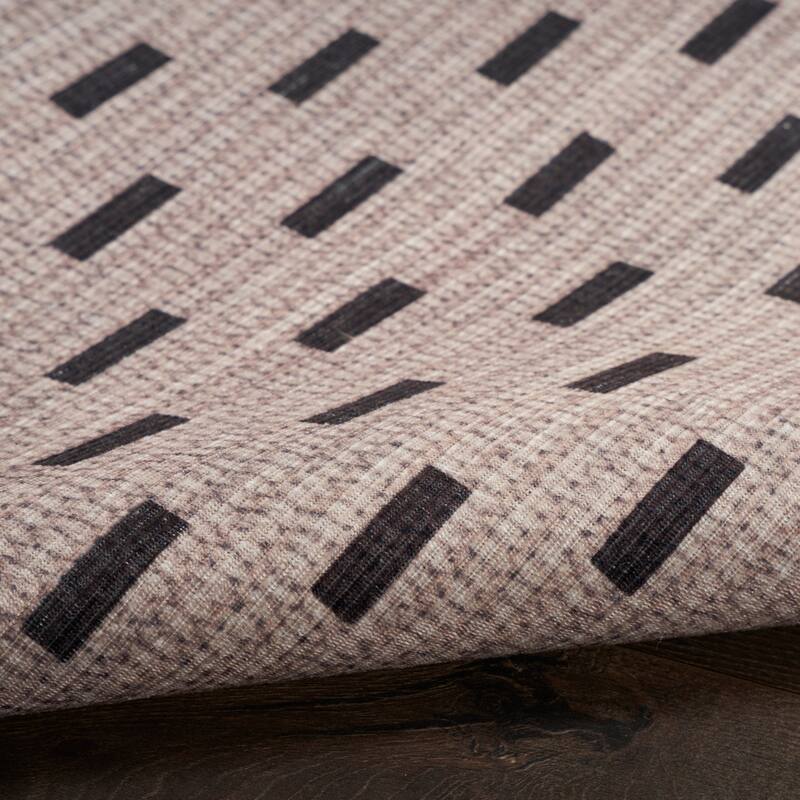 Nourison Washables Indoor Cream Geometric Area Rug