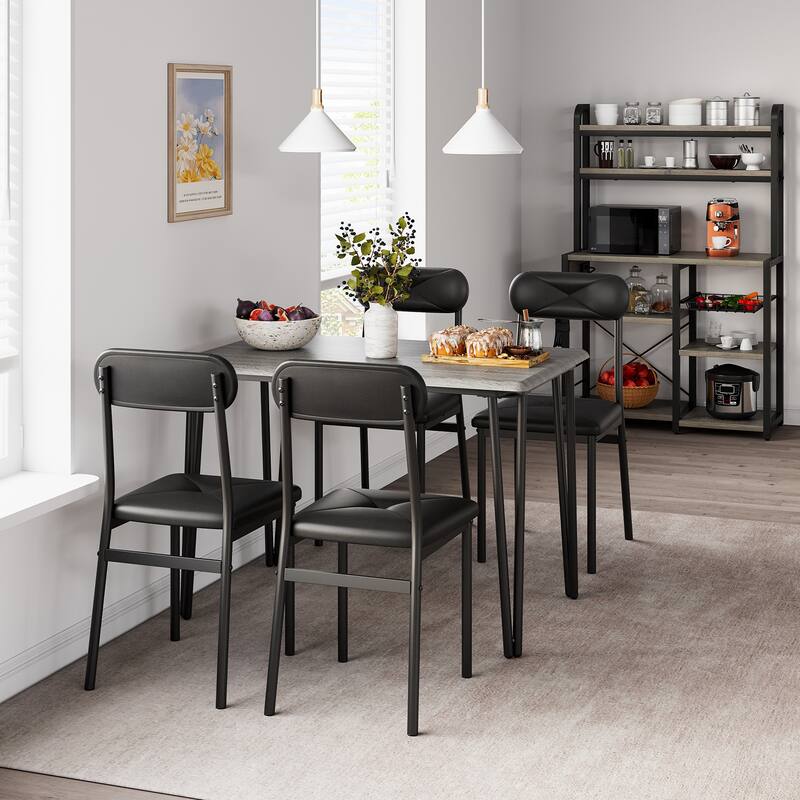 Small Kitchen Table and Chairs Set of 4, 5 Pieces Dining Room Table Set, Furniture Dinette Set