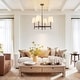 preview thumbnail 4 of 9, 29.5 in. Modern Classic Distressed Antique Brass 4-Light Chandelier with Light Brown Linen Cone Shade for Living & Dining Room