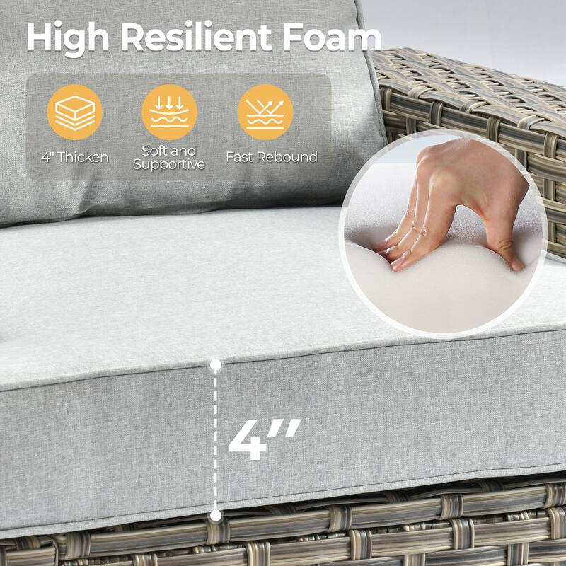 HOOOWOOO 6-piece Patio Furniture Conversation Set with Coffee Table