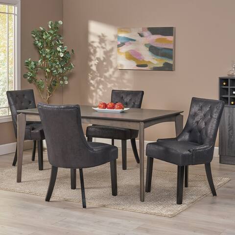 Hayden Contemporary Tufted Microfiber Dining Chairs (Set of 4) by Christopher Knight Home