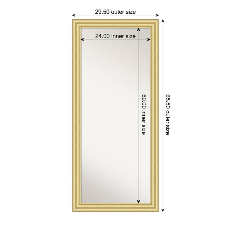 Sophia Non-Beveled Framed Full-Length Floor Leaner Mirror - 30 x 66 in - Sophia Gold
