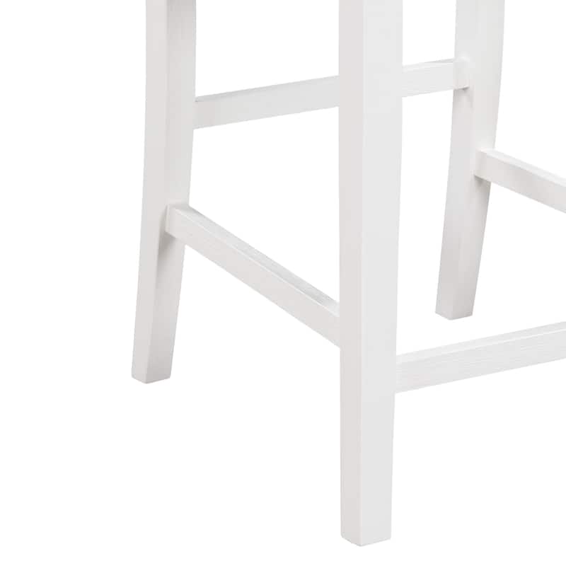 Graham Upholstered Seat 20" Counter Height Chair in White (Set of 2)
