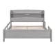 preview thumbnail 11 of 13, Full Size Floor Bed Platform Bed with Guardrail and Storage Headboard for Kids, Toddler