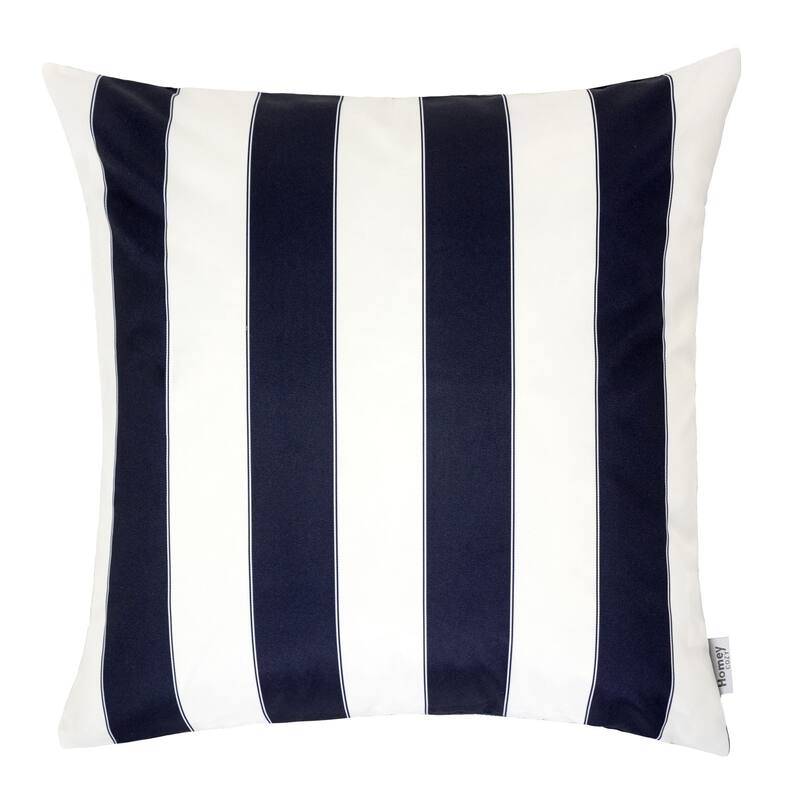 Modern Minimalist Horizon Stripe Pillow - Navy