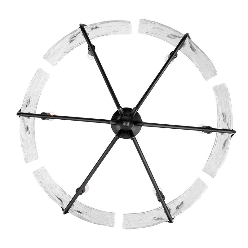 Calla 27.75" Wide 6-Light Chandelier with Hammered Water Glass