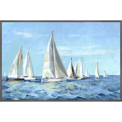 Dreams Set Sail Floater Framed Wall Art on Canvas, Elegant Home Touch - Sophisticated Artwork for Refined Décor