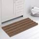 Subrtex Non-slip Bathroom Rug Chenille Soft Striped Plush Bath Mat