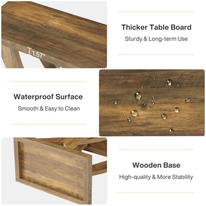 Wood End Side Table for Living Room, Night Stand for Bedroom with Cross Fishtail Support