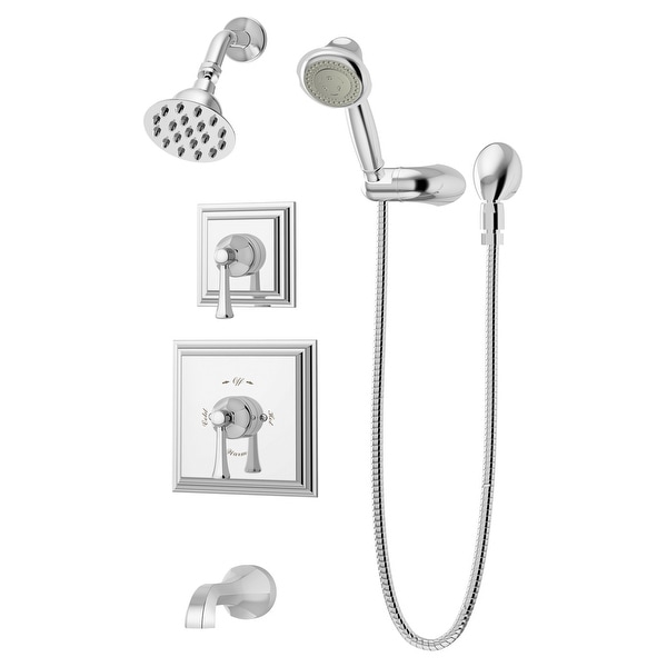 Symmons 4506-1.5-TRM Canterbury Pressure Balanced Shower System with Shower Head, Shower Arm, Hand Shower, Hose, and Valve Trim