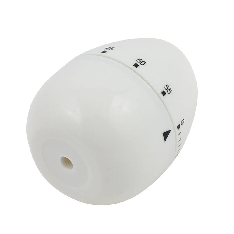 2.2x2.2x3-Inch 60 Minutes Mechanical Kitchen Salted Egg Timer - White - White