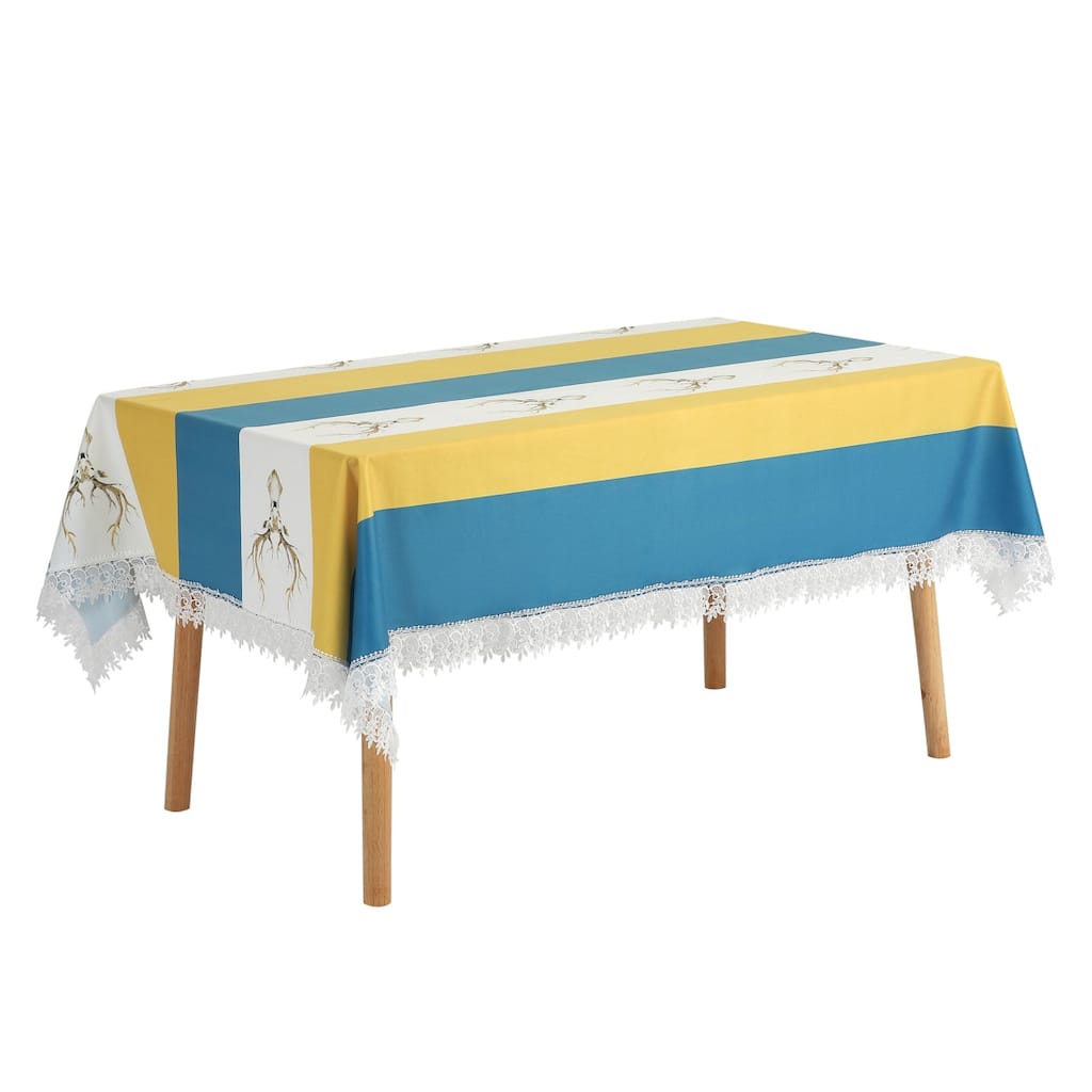 Lace Tablecloth Rectangle Decor Macrame Polyester Table Cover for Outdoor Farmhouse Rustic Kitchen Party Picnic