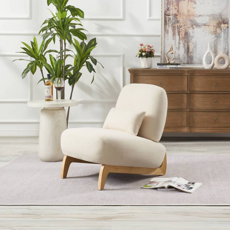 Modern Chair, Living Room Chairs Soft Padded, Sofa Chairs for Home Office, Bedroom, Dining Room - White