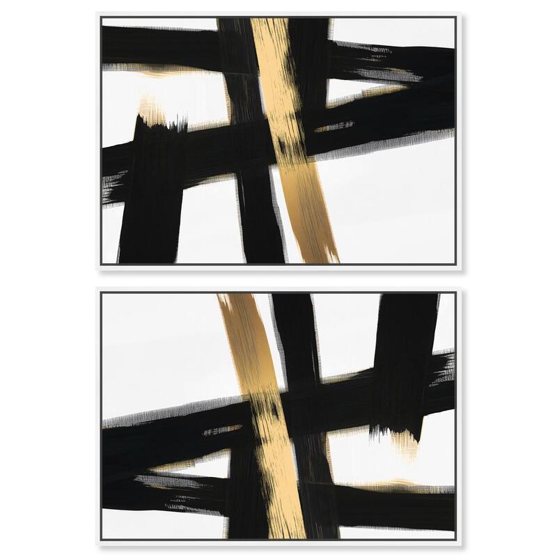 Wings of Gold Canvas by Art Remedy - 16" x 16" - Black