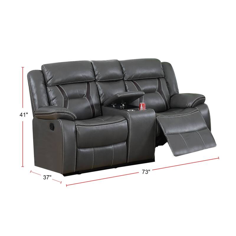 Gel Leatherette Motion Loveseat