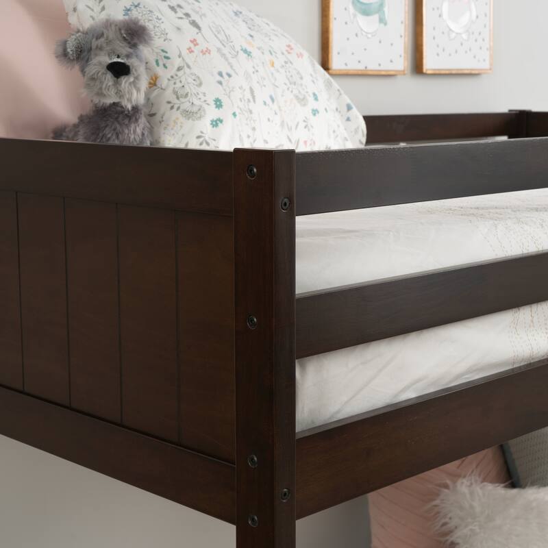 Linon Delphia Low Profile Twin over Twin Bunk Bed