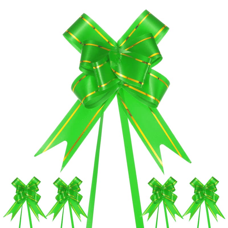 100pcs Ribbon Pull Bows Bows for Wedding Baskets Decorations - Green - 3.74 Inch