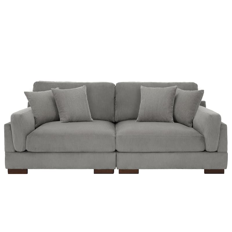 90" Corduroy Modular Sofa Reclining Sectional